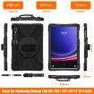 Samsung Galaxy Tab S9+/S8+ Rugged Case with Rotatable Kickstand Grip (Black) - 2