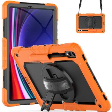 Samsung Galaxy Tab S10+/S9+/S9 FE+ Silicone Hybrid Case Orange/Black - 1