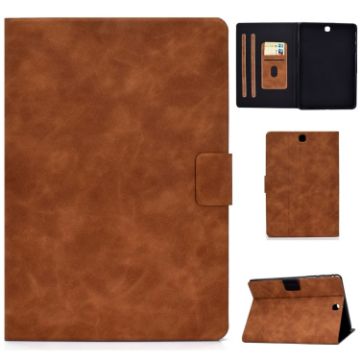 Cowhide Texture Leather Case for Samsung Galaxy Tab A 9.7 T550/T555C Brown - 1