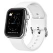 Apple Watch Series 8 41mm White Silicone Pin Buckle Band - 1