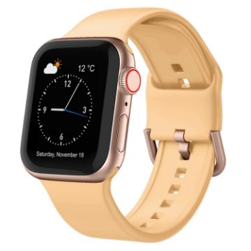 Apple Watch SE 2022 40mm Light Orange Silicone Band Pin Buckle - 1