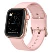 Apple Watch SE 2022 44mm Pink Silicone Band with Pin Buckle - 1