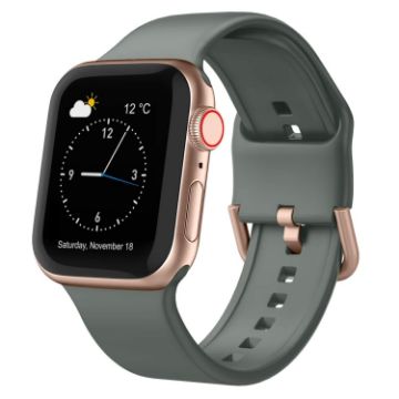 Apple Watch Series 7 41mm Olive Silicone Pin Buckle Band - 1