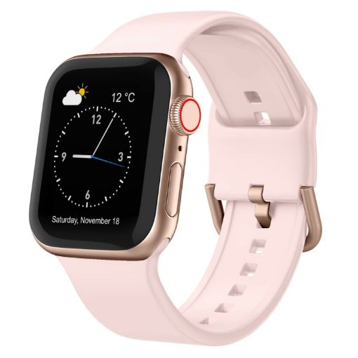 Apple Watch SE 40mm Pink Sand Silicone Band with Pin Buckle - 1