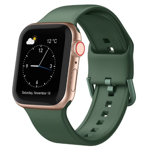 Apple Watch Series 6 40mm Clover Silicone Pin Buckle Band - 1