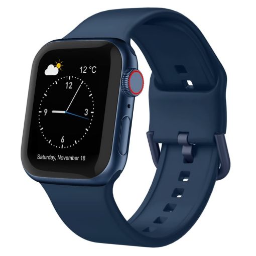 Apple Watch Series 6 40mm Silicone Band - Abyss Blue Pin Buckle - 1