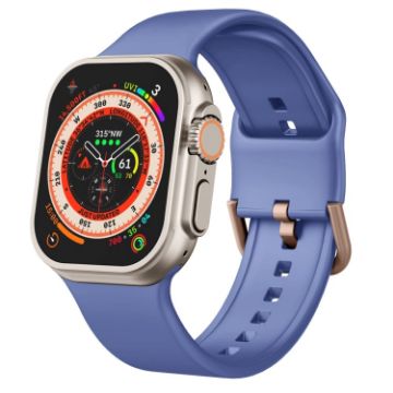 Apple Watch Series 2 42mm Cyan Blue Silicone Pin Buckle Band - 1