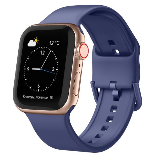 Apple Watch Series 2 42mm Violet Gray Silicone Band Pin Buckle - 1