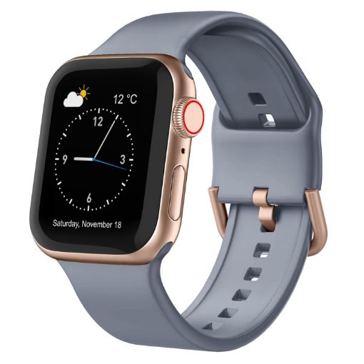 Apple Watch Series 2 38mm Blue Grey Silicone Band with Pin Buckle - 1