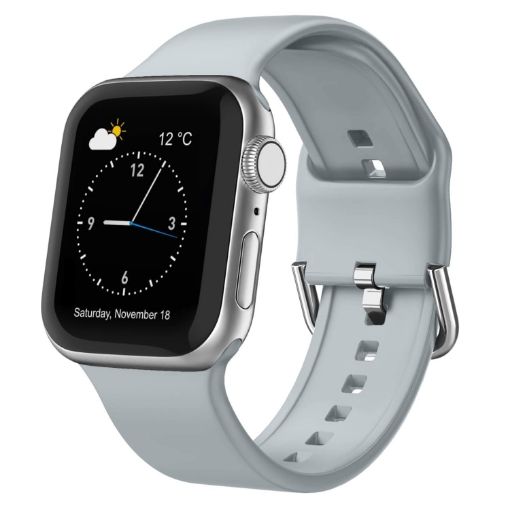Apple Watch Series 2 38mm Light Grey Silicone Band with Pin Buckle - 1