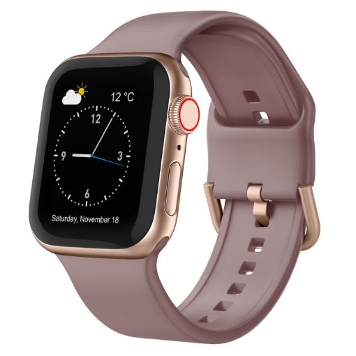 Apple Watch 38mm Smoked Purple Silicone Pin Buckle Band - 1