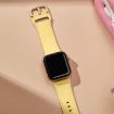 Apple Watch SE 2023 44mm Yellow Silicone Pin Buckle Band - 4