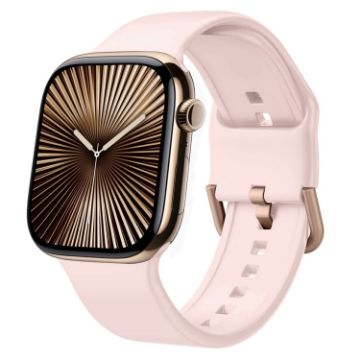 Apple Watch Series 10 42mm Pink Sand Silicone Band Pin Buckle - 1