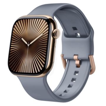 Apple Watch Series 10 42mm Blue Grey Silicone Band with Pin Buckle - 1