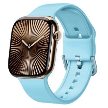 Apple Watch Series 10 42mm Light Blue Silicone Band Pin Buckle - 1