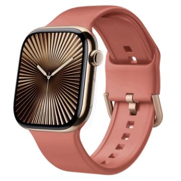 Apple Watch Series 10 42mm Coral Silicone Band Pin Buckle - 1
