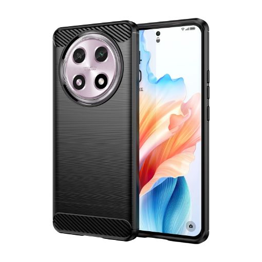 OPPO A2 Pro Black Carbon Fiber Brushed Texture TPU Phone Case - 1