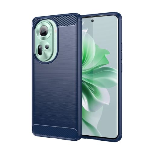 OPPO Reno11 Global Blue Carbon Fiber Brushed Texture TPU Case - 1