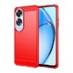 OPPO A60 Red Carbon Fiber Brushed Texture TPU Phone Case - 1