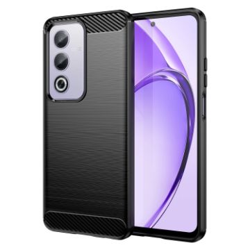 OPPO A3 Pro India Black Carbon Fiber Texture TPU Phone Case - 1