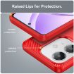 OPPO A3x 5G India Red Carbon Fiber Brushed Texture TPU Phone Case - 6