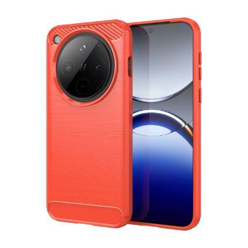 OPPO Find X8 Red Carbon Fiber Brushed Texture TPU Phone Case - 1