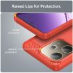 OPPO A5 Energy 5G Red TPU Phone Case - Carbon Fiber Brushed Texture - 6