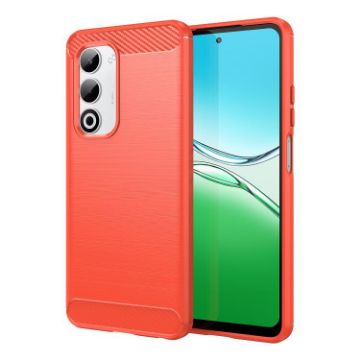 OPPO A5 5G Red Carbon Fiber Brushed Texture TPU Phone Case Global - 1