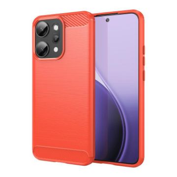 OPPO Reno14 Pro Global Red Carbon Fiber Brushed TPU Phone Case - 1