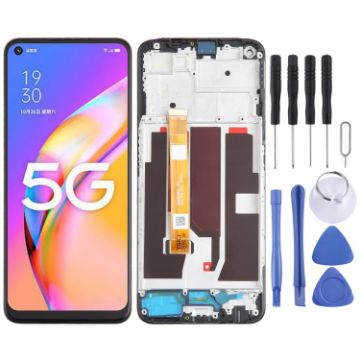 OPPO A93 5G OEM LCD Screen Digitizer Assembly with Frame Replacement - 1