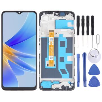 OPPO A17K OEM LCD Screen Digitizer Assembly with Frame Replacement - 1