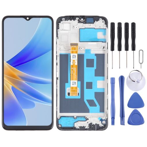 OPPO A17K OEM LCD Screen Digitizer Assembly with Frame Replacement - 1