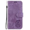 Infinix Hot 50 Pro 4G Purple Leather Embossed Phone Case - 3