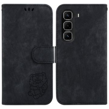 Infinix Hot 50 Pro 4G Black Leather Embossed Phone Case - 1