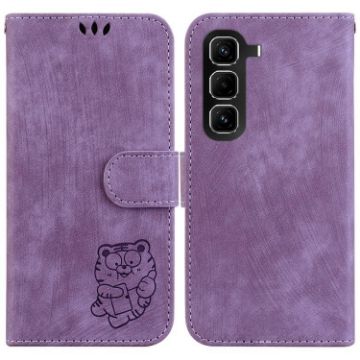Infinix Hot 50 Pro+ 4G Purple Leather Embossed Phone Case - 1