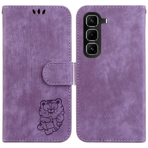Infinix Hot 50 Pro+ 4G Purple Leather Embossed Phone Case - 1