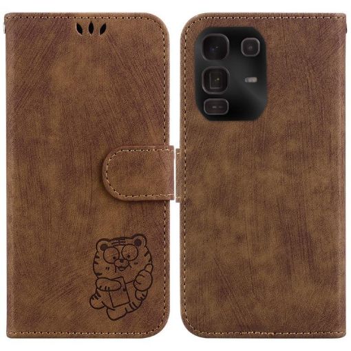 Infinix Note 50 Pro+ Brown Little Tiger Embossed Leather Phone Case - 1