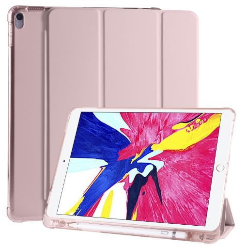 iPad Pro/Air 10.5" Pink PU Leather Shockproof Case with Holder & Pen Slot - 1