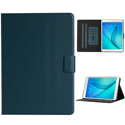 Samsung Galaxy Tab A 9.7 T550/T555C Dark Green Leather Flip Case - 1