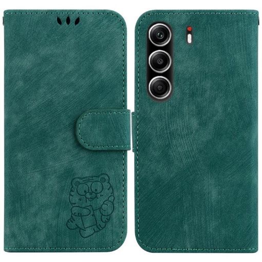 Tecno Camon 40 Pro 4G Green Little Tiger Embossed Leather Case - 1