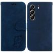 Tecno Camon 40 Pro 4G Little Tiger Embossed Leather Case - Dark Blue - 1