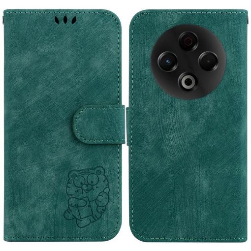 Tecno Spark 30 4G Green Little Tiger Embossed Leather Phone Case - 1