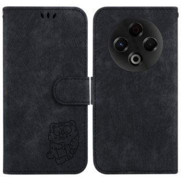 Tecno Spark 30 4G Black Little Tiger Embossed Leather Phone Case - 1