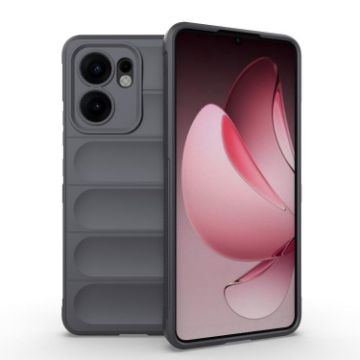 OPPO Reno13 F 5G Global Magic Shield TPU + Flannel Case Dark Grey - 1