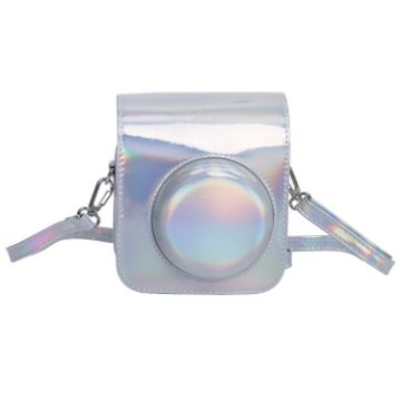 FUJIFILM instax mini 12 Leather Case Camera Bag with Strap - Silver - 1