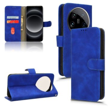 Xiaomi 14 Ultra Blue Magnetic Flip Leather Phone Case - Skin Feel - 1