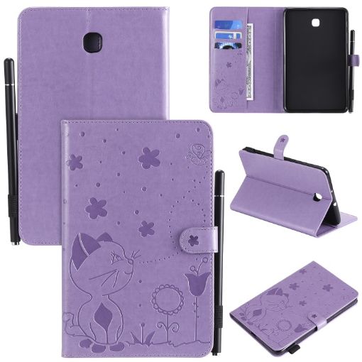 Samsung Galaxy Tab A8.0 T387 Purple Leather Case with Holder & Slots - 1
