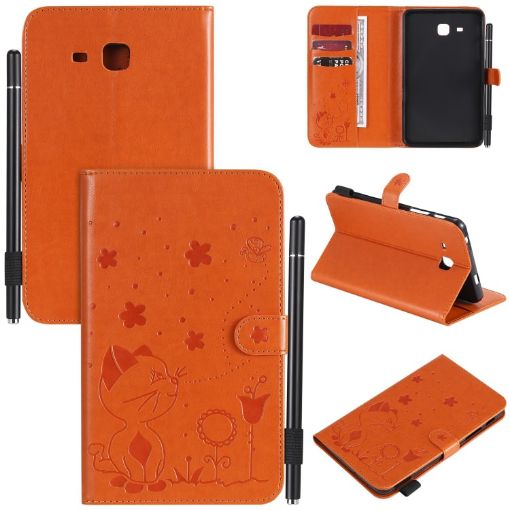 Samsung Galaxy Tab A7.0 T280 Cat Bee Embossed Shockproof Leather Case - 1