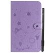 Samsung Galaxy Tab A7.0 T280 Purple Cat Bee Embossed Leather Case - 2