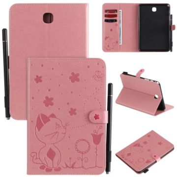 Samsung Galaxy Tab A8.0 T350 Pink Leather Case with Holder & Card Slots - 1